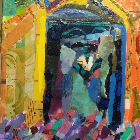 Original "paper painting"/collage art - Picture 3 of 4